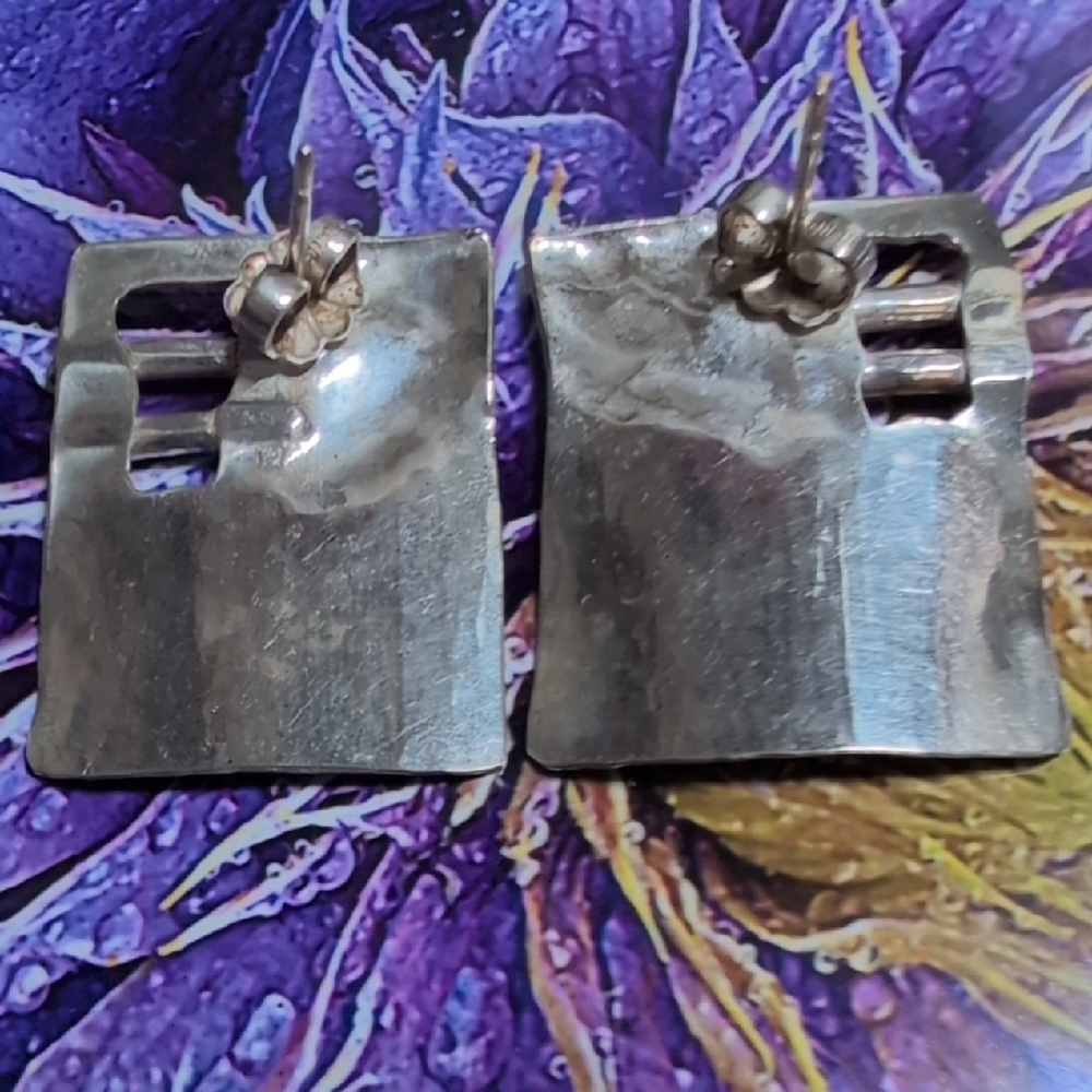 Source Unknown Silver Geometric Earrings - image 2